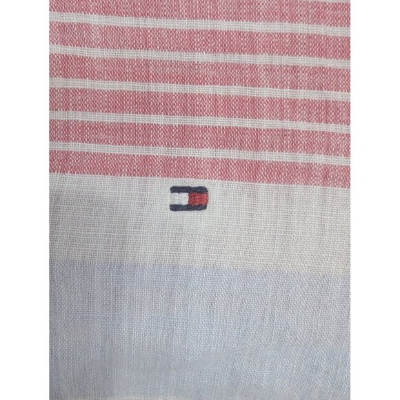 Tommy Hilfiger Shirt Womens XL Multicolor Striped Short Sleeve Summer Button Up - Picture 3 of 8